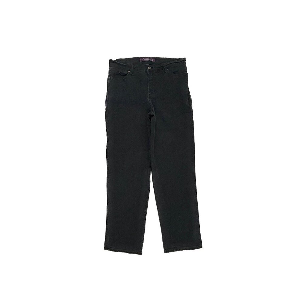 Gloria Vanderbilt Jeans Women 10P Black Straight Leg Denim Classic Mid Rise